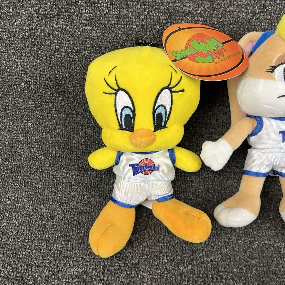 BNWT Space Jam 30th Anniversary Lola Bunny and Tweety 7 1/2" Plush Hanger Clip - Picture 2 of 5